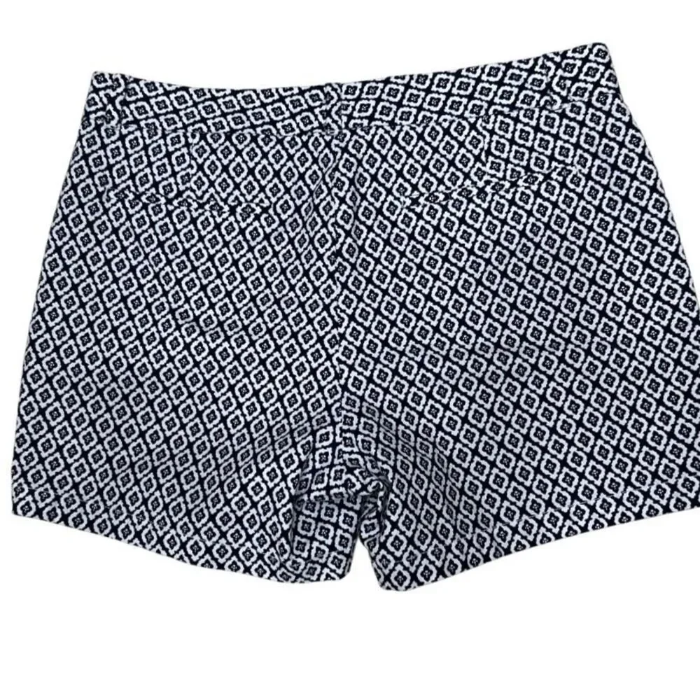 Dockers Summer Stretch Chino Shorts Women's Sz 12 Black & White Geometric Floral